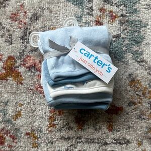 Carter's Light Blue and White Baby Washcloth